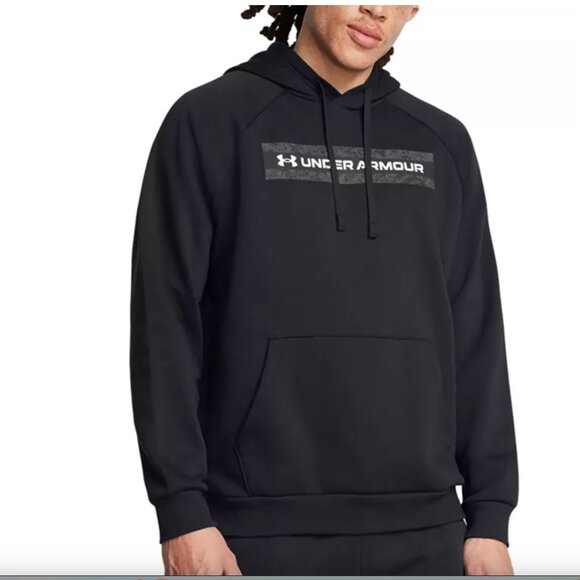 UNDER ARMOUR NWT Men's Navy Rival Camo Chest Stripe Hoodie Sweatshirt size L - Picture 8 of 8